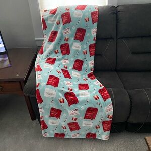 Christmas Letters to Santa Mailbox Plush Holiday Throw Blanket